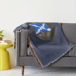 Cobertor Clan Anderson Tartan Knot & Flag