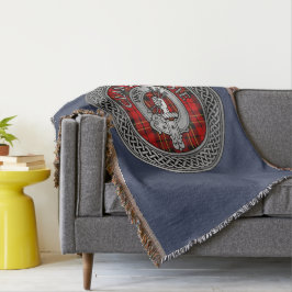 Cobertor Clan Brodie Crest & Tartan Knot