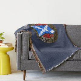 Cobertor Clan Brodie Tartan Knot & Flag