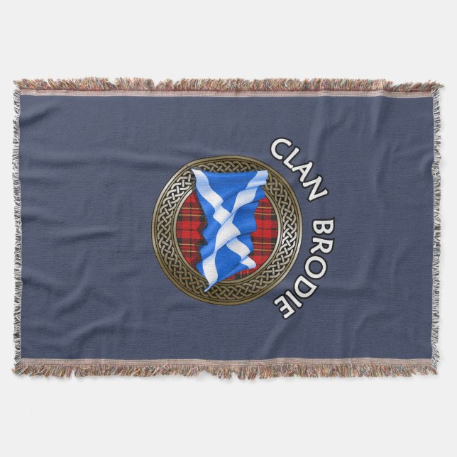 Cobertor Clan Brodie Tartan Knot & Flag (Frente)