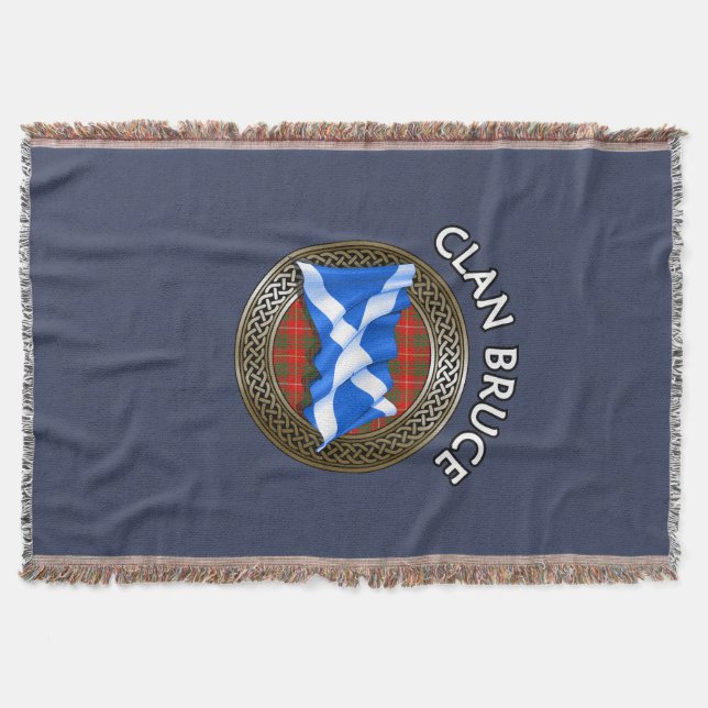 Cobertor Clan Bruce Tartan Knot & Flag (Frente)