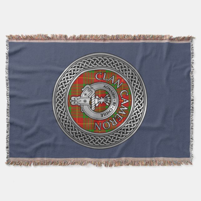 Cobertor Clan Cameron Crest & Tartan Knot Throw Blanket (Frente)