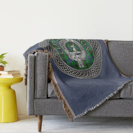 Cobertor Clan Davidson Crest & Tartan Knot