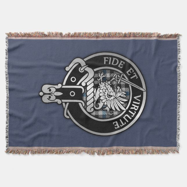 Cobertor Clan Gladstone Crest & Tartan (Frente)