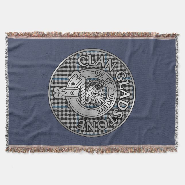 Cobertor Clan Gladstone Crest & Tartan (Frente)
