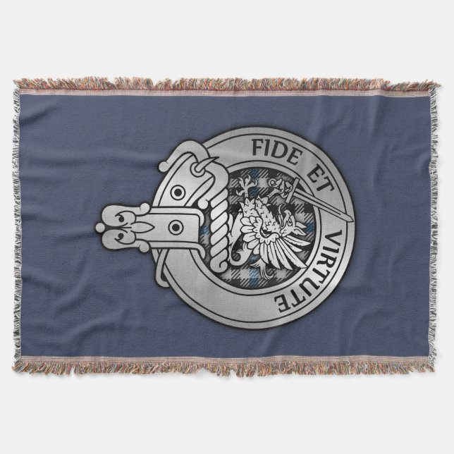 Cobertor Clan Gladstone Crest & Tartan (Frente)