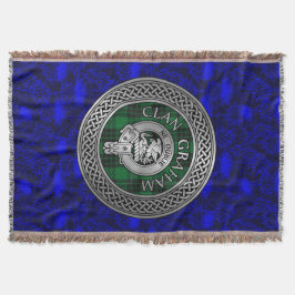 Cobertor Clan Graham Crest & Tartan Knot