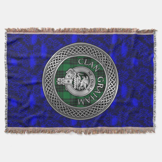 Cobertor Clan Graham Crest & Tartan Knot (Frente)