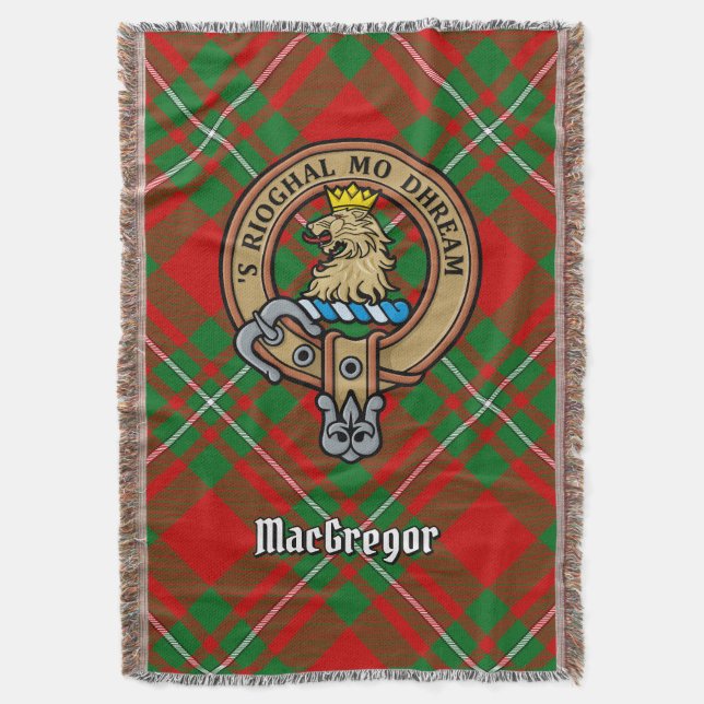 Cobertor Clan Gregor Crest over Tartan (Frente Vertical)