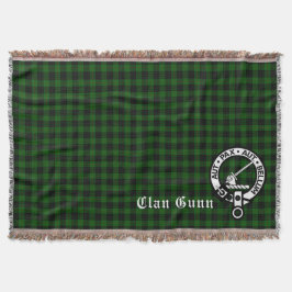 Cobertor Clan Gunn Crest Crachá e Tartan Throw Blanket
