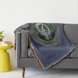 Cobertor Clan Gunn Crest & Tartan Knot Throw Blanket