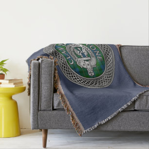 Cobertor Clan Johnstone Crest & Tartan Knot