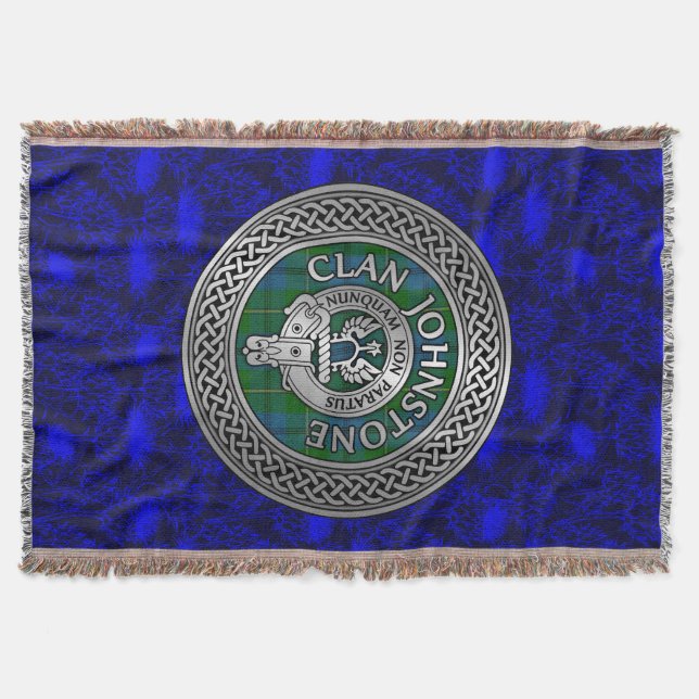 Cobertor Clan Johnstone Crest & Tartan Knot (Frente)
