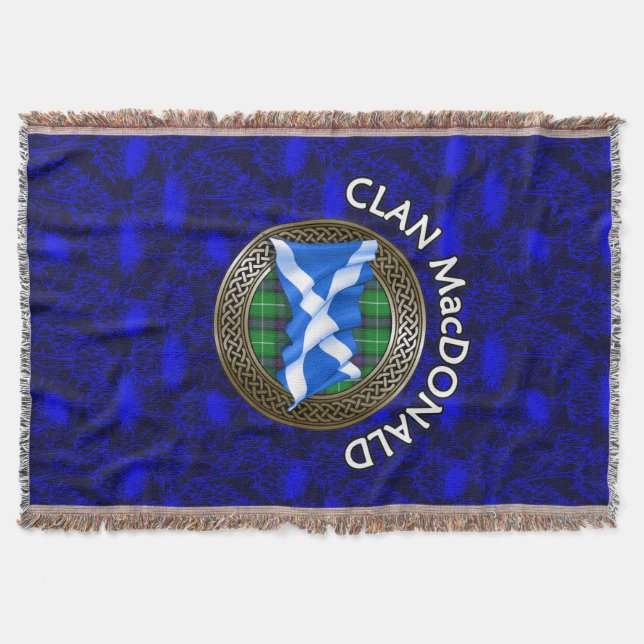 Cobertor Clan MacDonald Tartan & Flag (Frente)