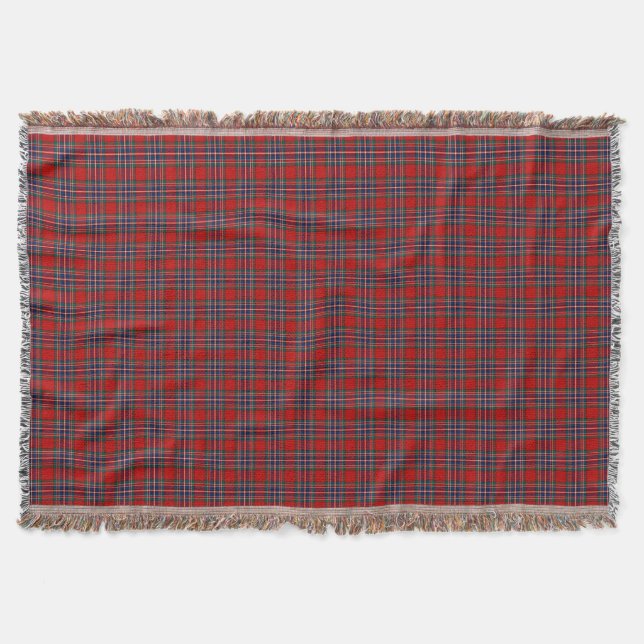 Cobertor Clan MacFarlane Tartan Red e Blue Scottish Xadrez (Frente)