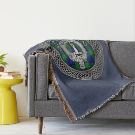 Cobertor Clan MacKay Crest & Tartan Knot Throw Blanket