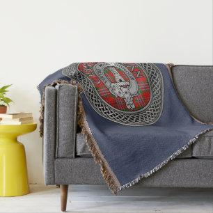 Cobertor Clan MacLean Crest & Tartan Knot Throw Blanket