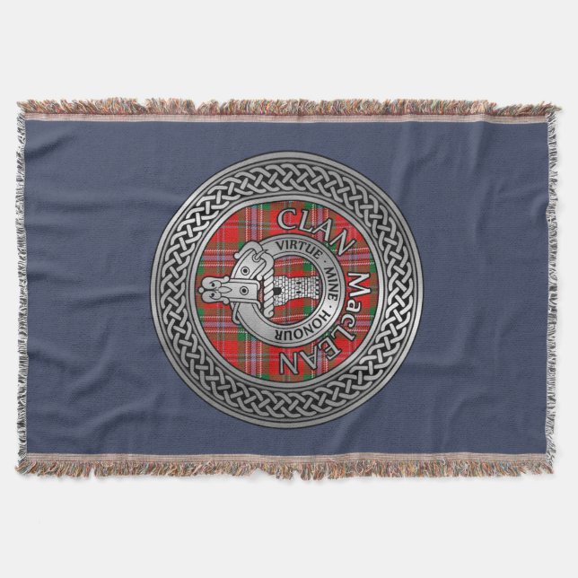 Cobertor Clan MacLean Crest & Tartan Knot Throw Blanket (Frente)