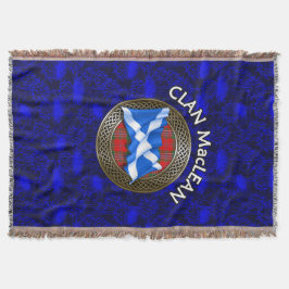 Cobertor Clan MacLean Tartan Knot & Flag
