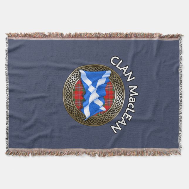 Cobertor Clan MacLean Tartan Knot & Flag (Frente)