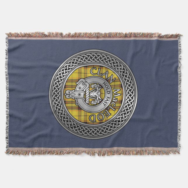 Cobertor Clan MacLeod Crest & Tartan Knot Throw Blanket (Frente)