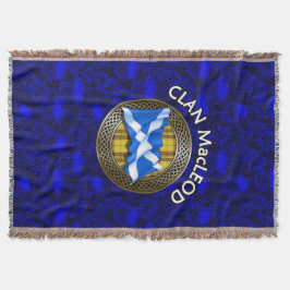 Cobertor Clan MacLeod Tartan Knot & Flag