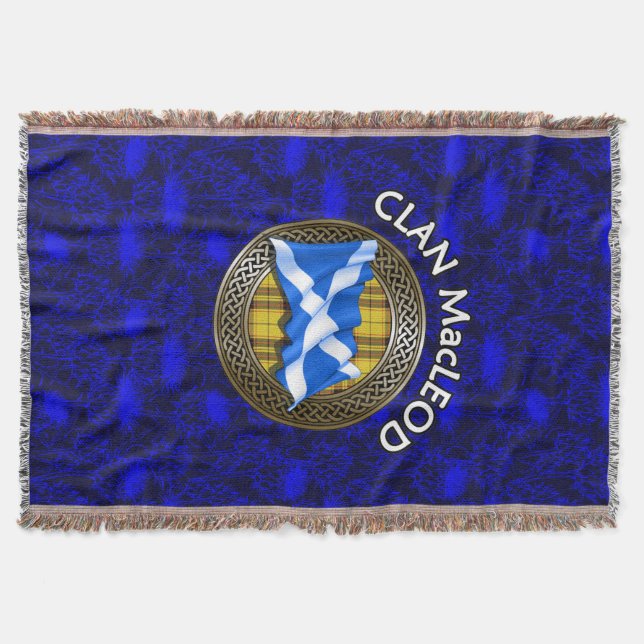Cobertor Clan MacLeod Tartan Knot & Flag (Frente)