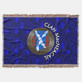 Cobertor Clan MacNeacail Tartan Knot & Flag