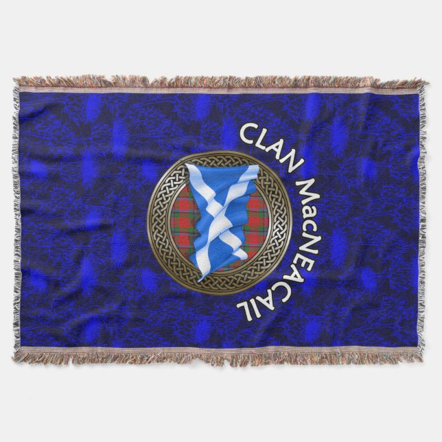 Cobertor Clan MacNeacail Tartan Knot & Flag (Frente)