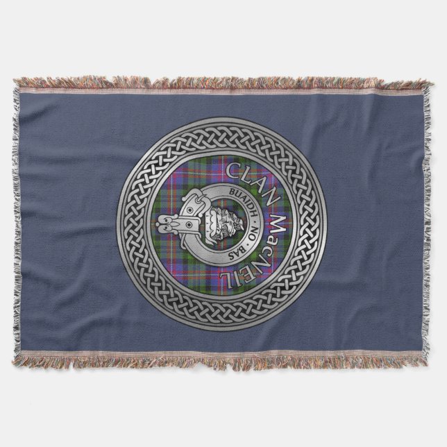 Cobertor Clan MacNeil Crest e Tartan Knot (Frente)
