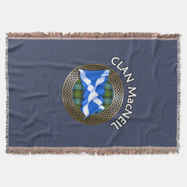 Cobertor Clan MacNeil Tartan Knot & Flag (Frente)