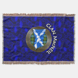 Cobertor Clan MacNeil Tartan Knot & Flag