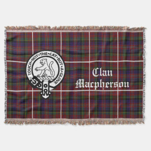 Cobertor Clan Macpherson Tartan & Crest