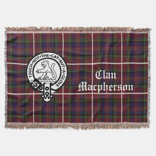 Cobertor Clan Macpherson Tartan & Crest (Frente)