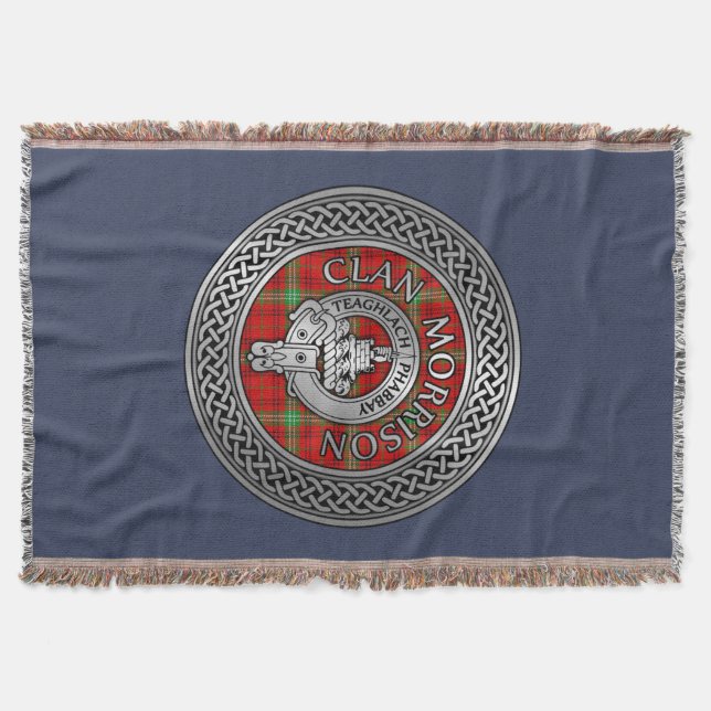 Cobertor Clan Morrison Crest & Tartan Knot Throw (Frente)