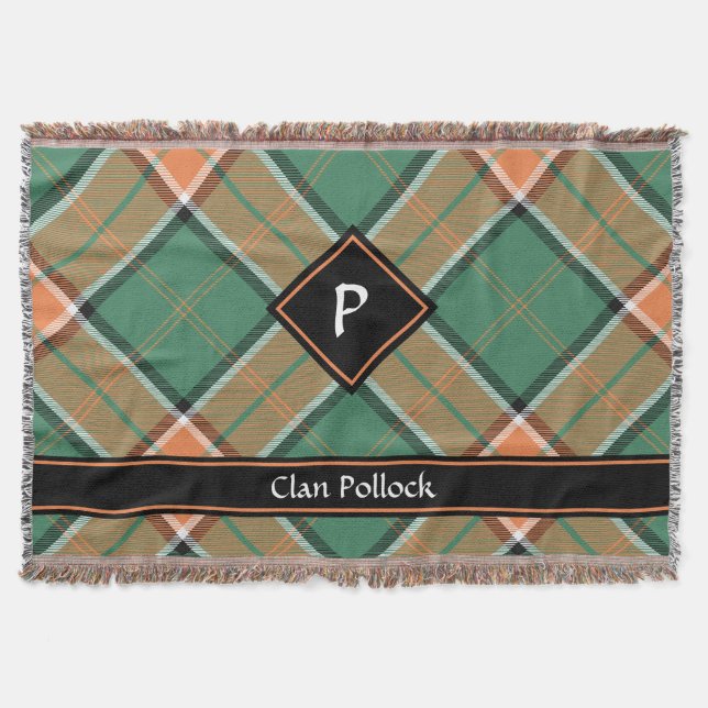 Cobertor Clan Pollock Tartan Throw Blanket (Frente)