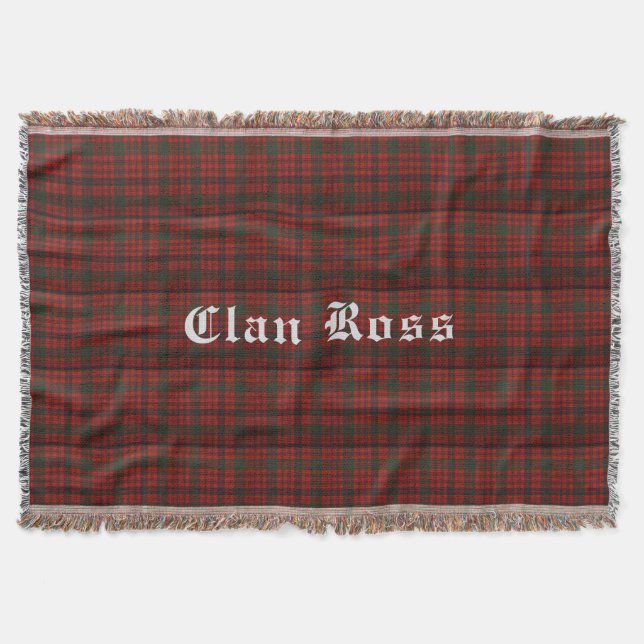 Cobertor Clan Ross Tartan Throw Blanket (Frente)