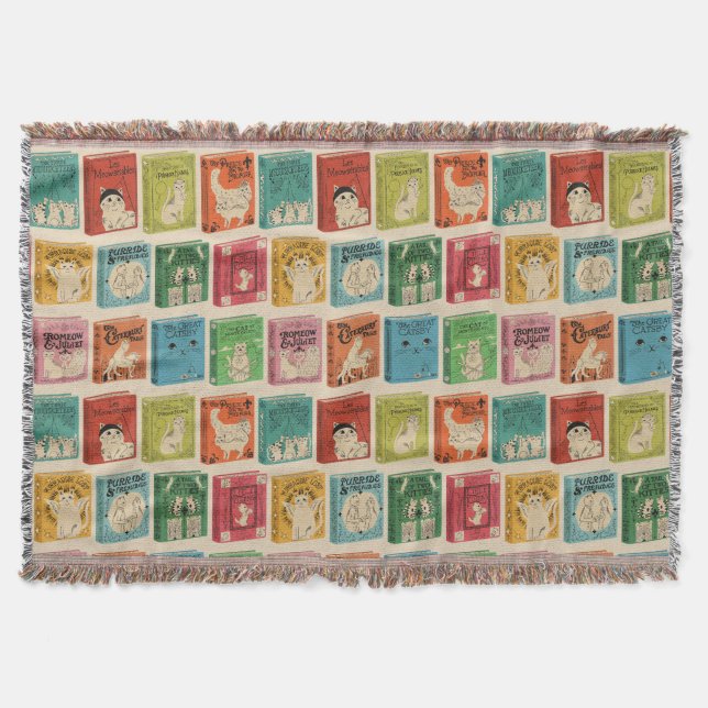 Cobertor Classic Book Cat Literature Puns (Frente)