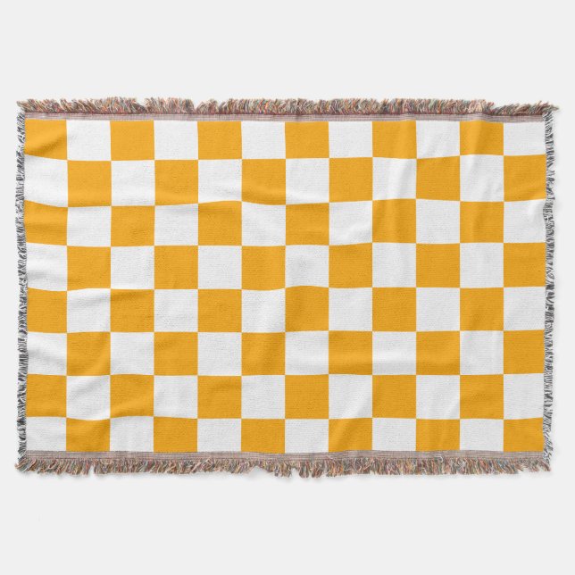 Cobertor Classic White with Orange Square Style (Frente)