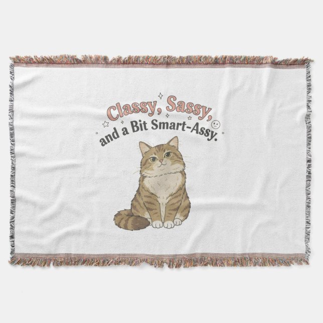 Cobertor Classy, Sassy & Smart-Assy Cat Design (Frente)