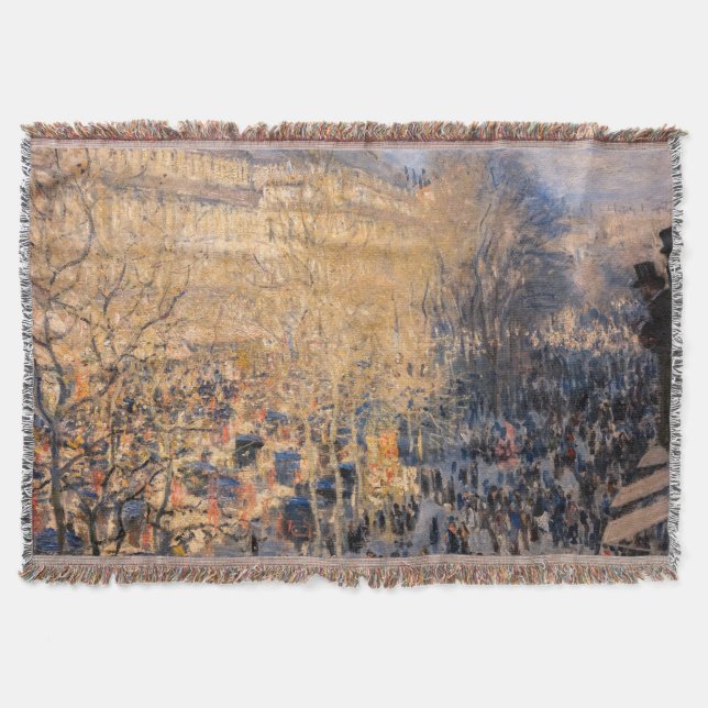 Cobertor Claude Monet - Boulevard des Capucines em Paris (Frente)