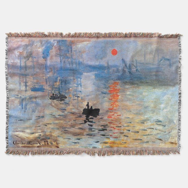 Cobertor Claude Monet Impression Sunrise Poster Prin (Frente)