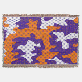 Cobertor Clemson-Inspired Orange & Purple Tiger Camo