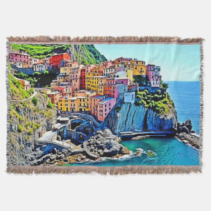 Cobertor Cliffside Dreams: Cores de Manarola