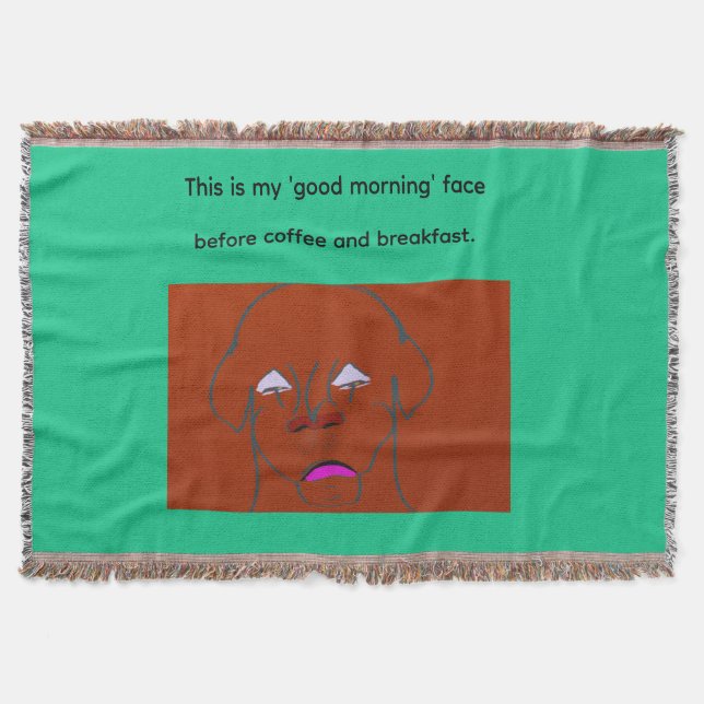 Cobertor Clown-Faced Dog Cartoon Sketch (Frente)