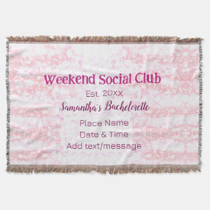 Cobertor Clube social de fim de semana rosa brilho despedid