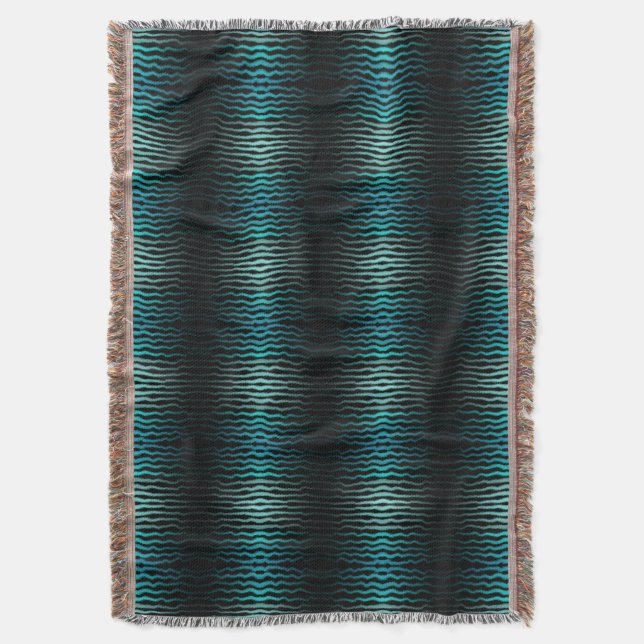 Cobertor Coastal Beach Salty Turquoise Waves Abstrato Art (Frente Vertical)