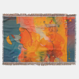 Cobertor Cobertura azul-claro e laranja-claro