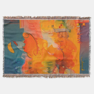 Cobertor Cobertura azul-claro e laranja-claro