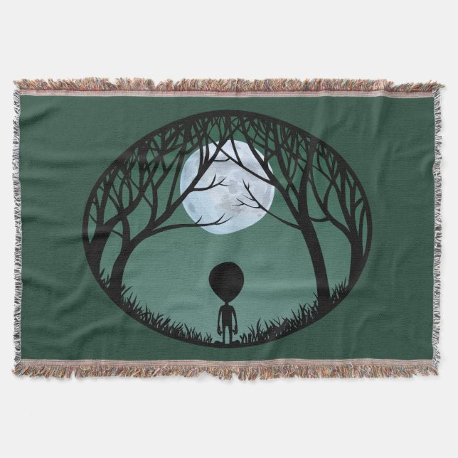 Cobertor Cobertura de Alienígena branca E.T. Cinza Alieníge (Frente)